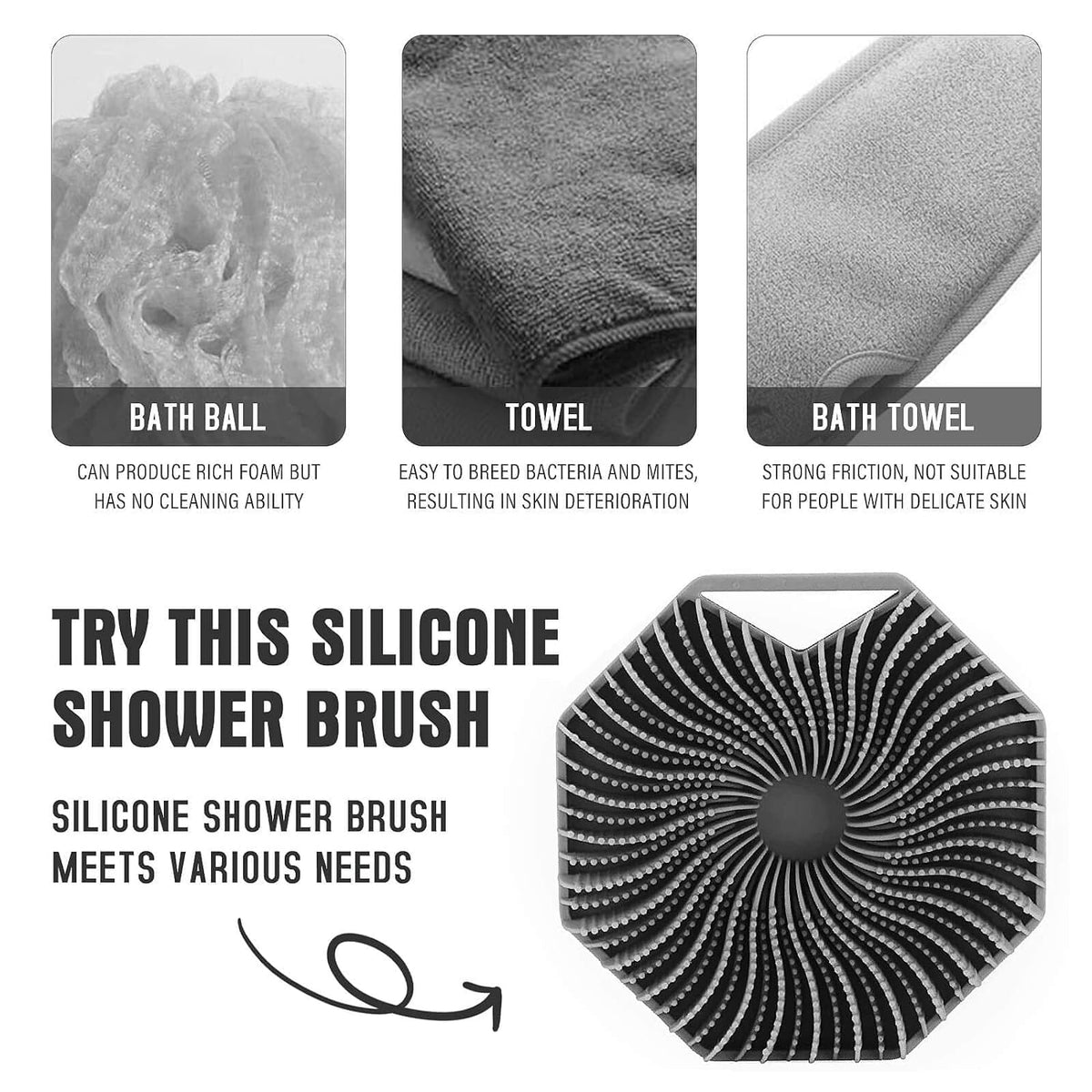 Silicone Bath Scrub | Soft Body Scrubber
