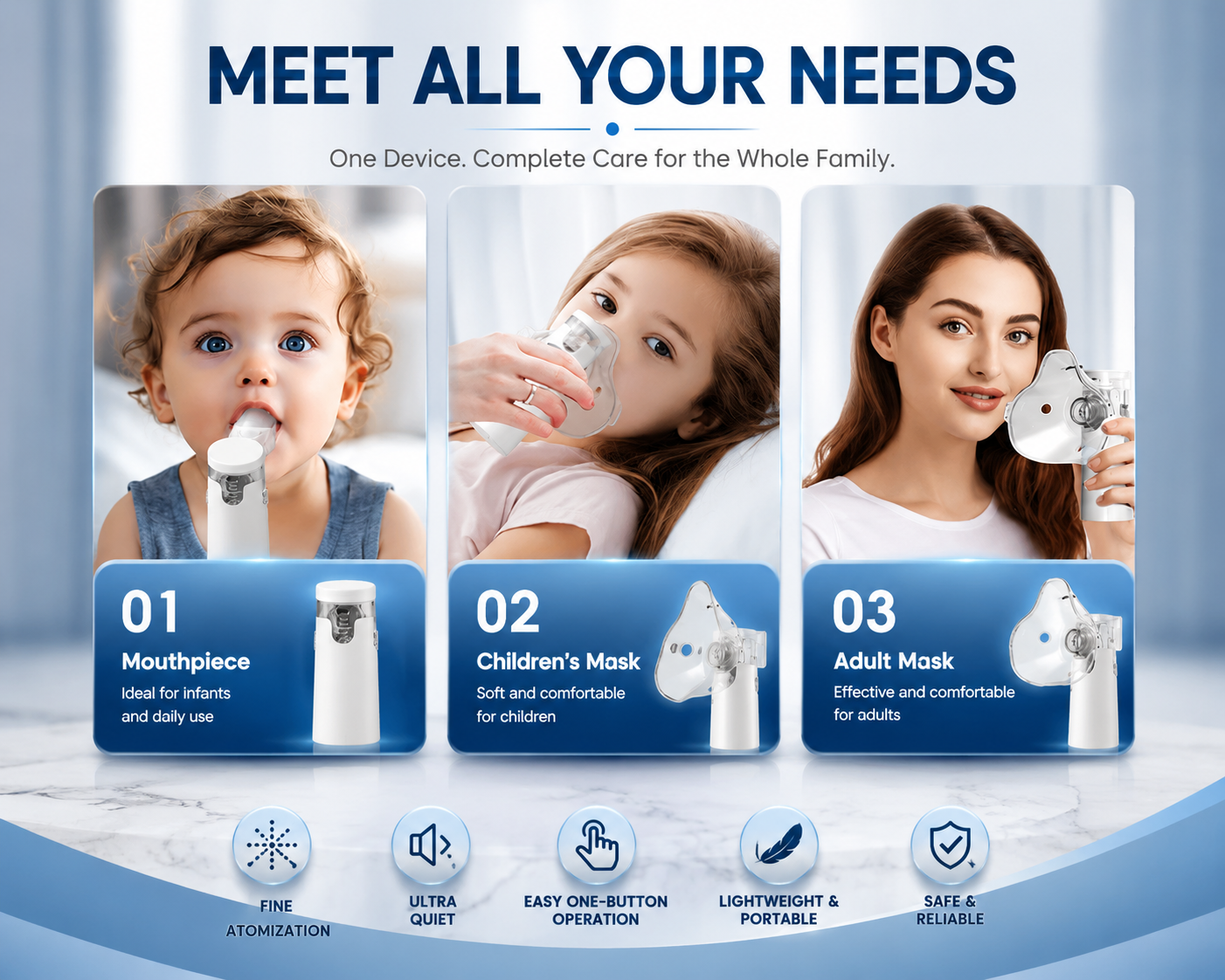 Portable Nebulizer Machine – Ultrasonic Mesh Steam Inhaler