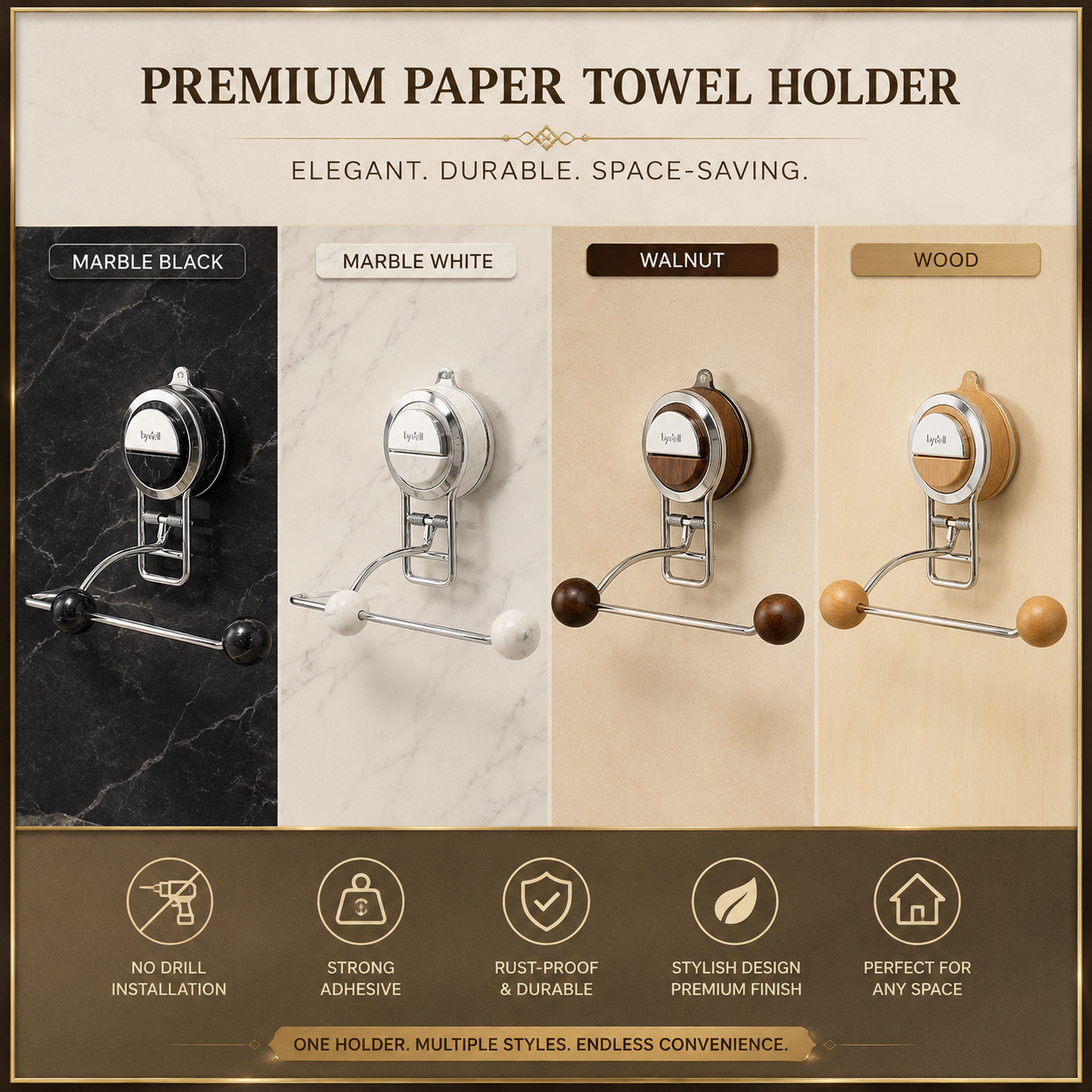 Wall Mounted Tissue & Towel Holder